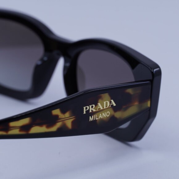 Prada PRB05S 3890A7 Sunglasses Black Rectangle Frame, Grey Gradient Lenses - Picture 6 of 14